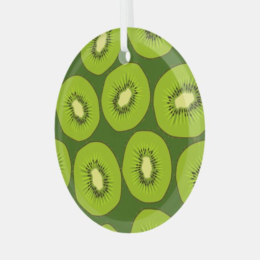 Kiwi Fruchtscheiben: dunkelgrün. Ornament Aus Glas (Vorderseite links)