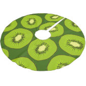 Kiwi Fruchtscheiben: dunkelgrün. Polyester Weihnachtsbaumdecke (Schrägansicht)