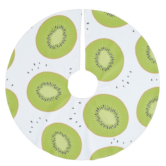 Kiwi Fruchtscheiben, nahtlose Abbildung. Polyester Weihnachtsbaumdecke (Vorderseite)