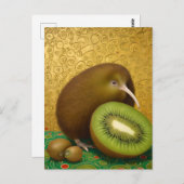 Kiwi Fruit and Bird Postkarte (Vorne/Hinten)