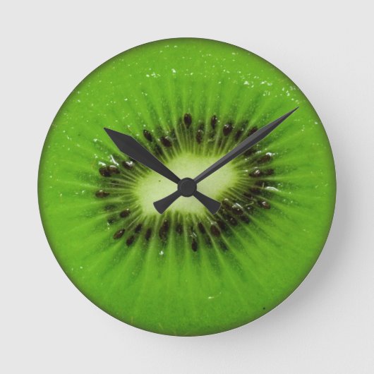 Kiwi Fruit Fresh Slice Runde Wanduhr (Vorderseite)