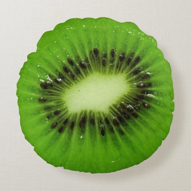 Kiwi Fruit Fresh Slice Rundes Kissen (Vorderseite)