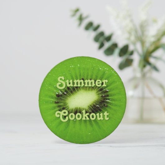 Kiwi Fruit Fresh Slice Sommerkocheinladung Einladung (Stehend Vorderseite)