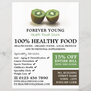 Kiwi Fruit, Health Food Store Advertising Flyer
