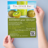 Kiwi Fruit, Juice Bar Advertising Flyer (Hand)