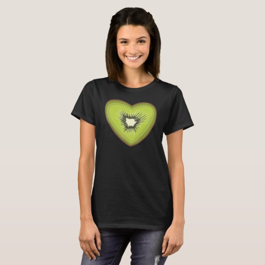 Kiwi Fruit Liebe Form exotische Früchte süß und sa T-Shirt (Vorne ganz)