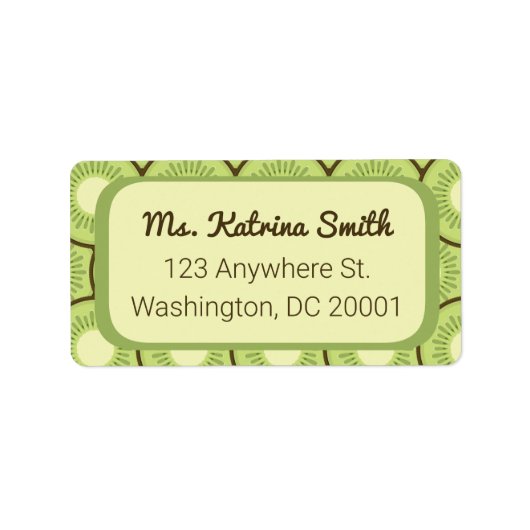 Kiwi Fruit Pattern Adressaufkleber (Vorne)