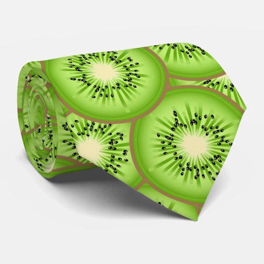 Kiwi Fruit Pattern Necktie Krawatte (Gerollt)