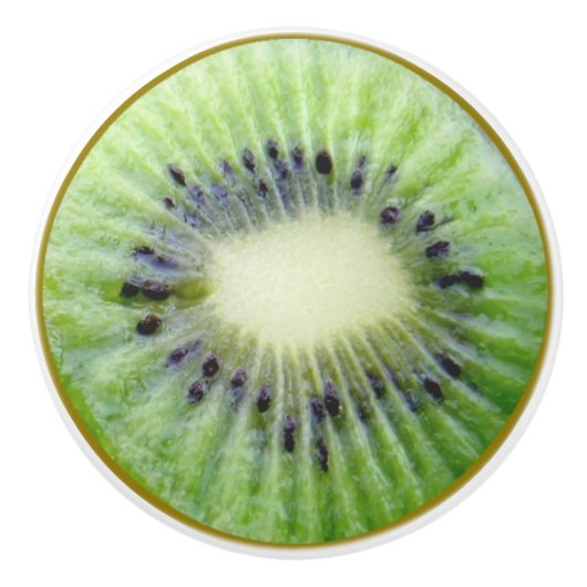 Kiwi Fruit Slice lustiger Feinschmecker 2D Grafik Keramikknauf (Vorderseite)