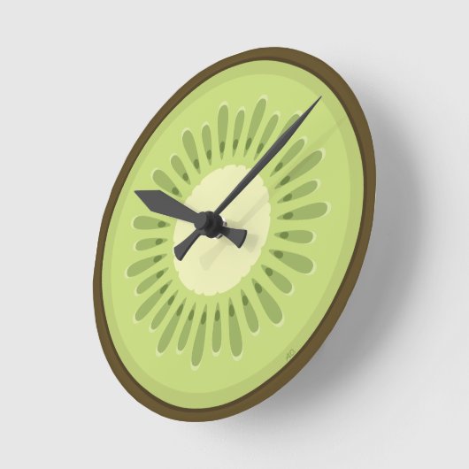 Kiwi Fruit Slice Runde Wanduhr (Winkel)
