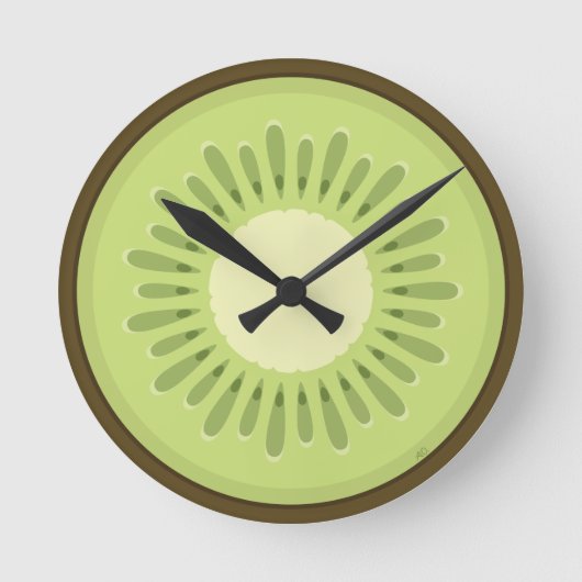 Kiwi Fruit Slice Runde Wanduhr (Vorderseite)