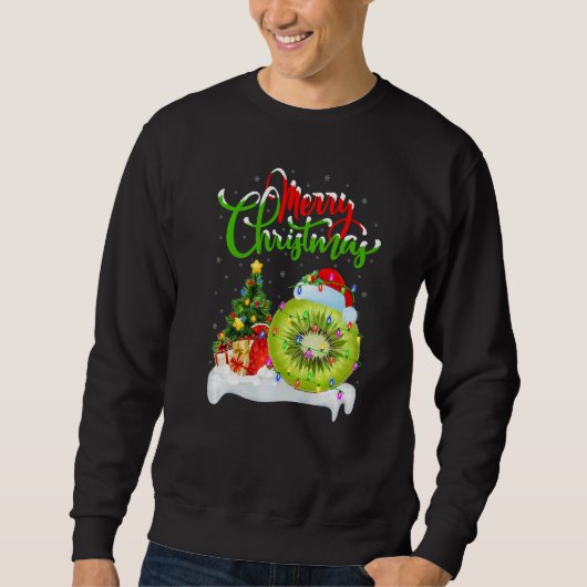 Kiwi Fruit Xmas Decorations Santa Kiwi Fruit Chri Sweatshirt (Vorderseite)