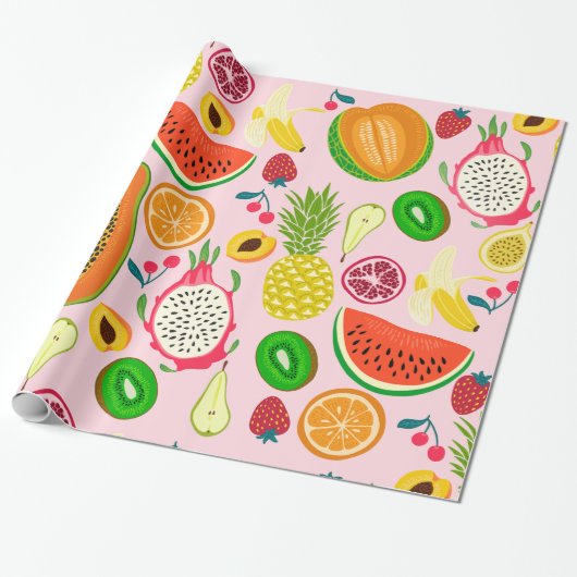 Kiwi-Granatapfel Geschenkpapier (Ungerollt)