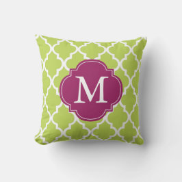 Kiwi Green Mit Monogramm Quatrele Kissen