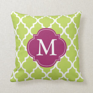 Kiwi Green Mit Monogramm Quatrele Kissen