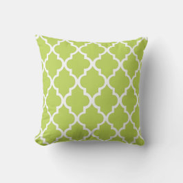 Kiwi Green Quatrefoil Muster Kissen