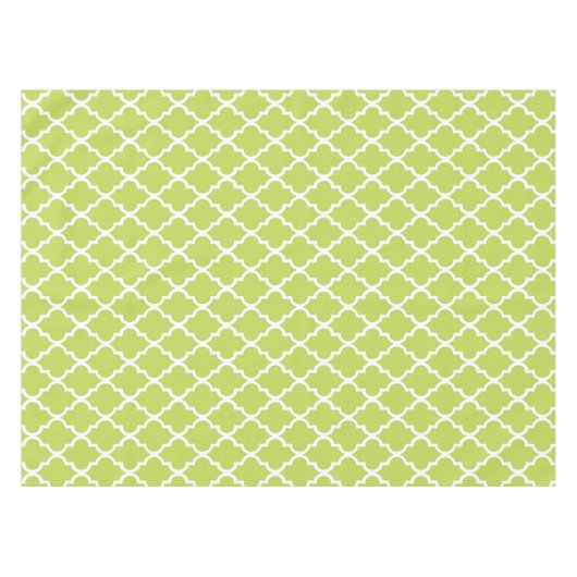 Kiwi Green Quatrefoil Tiles Pattern Tischdecke (Vorderseite (Horizontal))