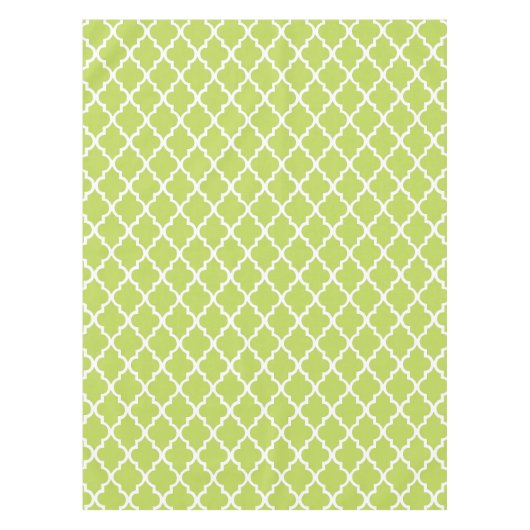 Kiwi Green Quatrefoil Tiles Pattern Tischdecke (Vorderseite)