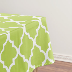Kiwi Green Quatrefoil Tiles Pattern Tischdecke