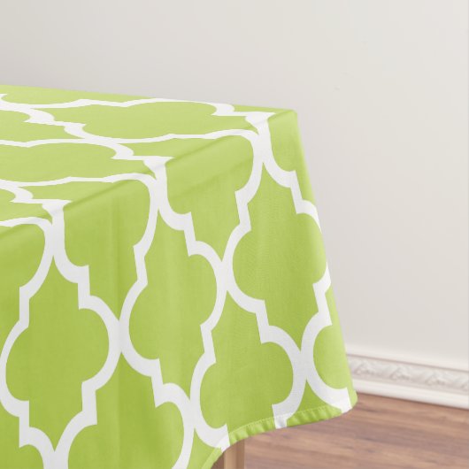 Kiwi Green Quatrefoil Tiles Pattern Tischdecke (Beispiel)