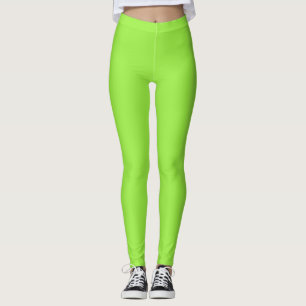 Kiwi Green Solid Print Legging Leggings