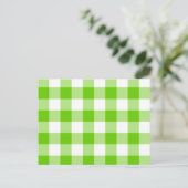 Kiwi Grün Gingham Postkarte (Stehend Vorderseite)