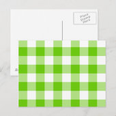 Kiwi Grün Gingham Postkarte (Vorne/Hinten)