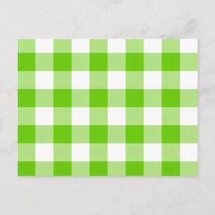 Kiwi Grün Gingham Postkarte