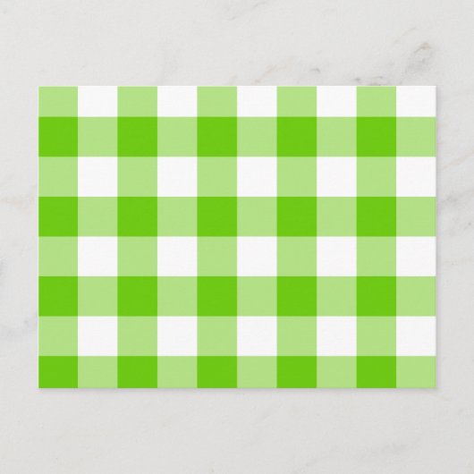 Kiwi Grün Gingham Postkarte (Vorderseite)