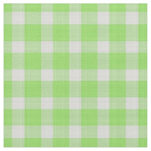 Kiwi Grün und weiß kariert Gingham-Karo Stoff (Nahaufnahme)
