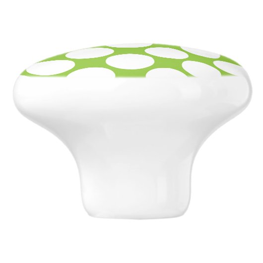 Kiwi, grün und weiß Polka dot Keramik Knob Keramikknauf (Seitenansicht)