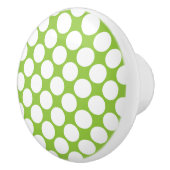 Kiwi, grün und weiß Polka dot Keramik Knob Keramikknauf (Rechts)