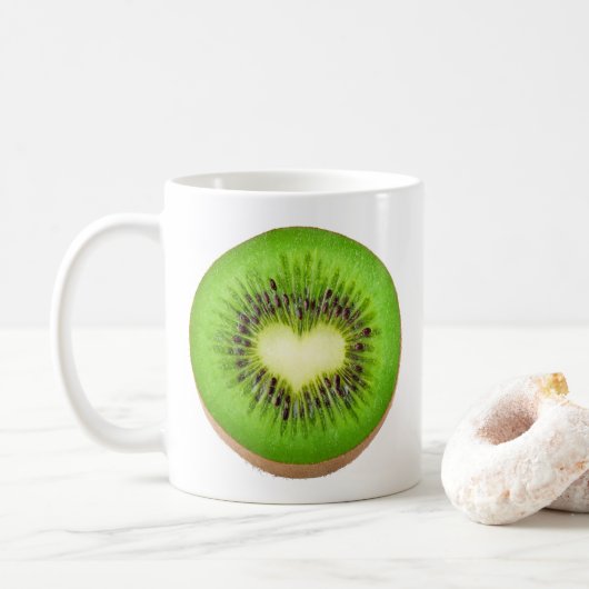 Kiwi Herz Kaffeetasse (Mit Donut)
