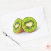 Kiwi Herz Ovaler Aufkleber (Umschlag)
