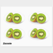 Kiwi Herz Ovaler Aufkleber (Blatt)