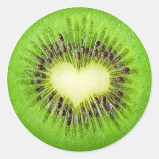 Kiwi Herz Runder Aufkleber (Vorderseite)