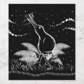 Kiwi im neuseeländischen Bush Weinetikett (Einzelnes Label)