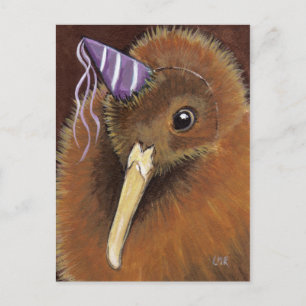 Kiwi in einem Party Hat - Vogel Art Postkarten