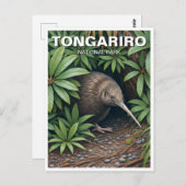 Kiwi in Tongariro Nationalpark Neuseeland Postkarte (Vorne/Hinten)