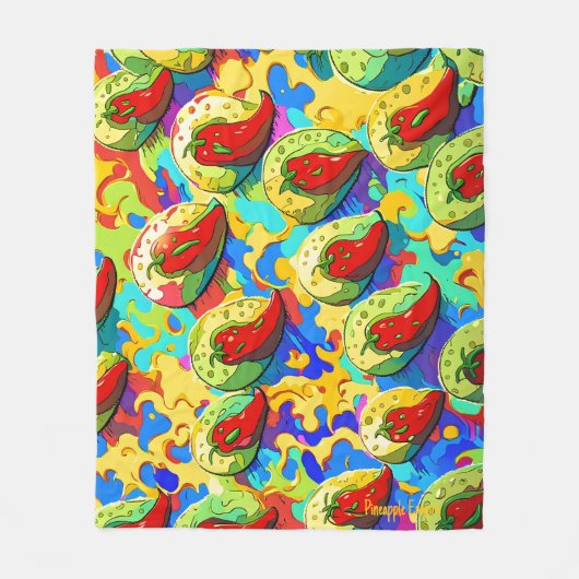 Kiwi Inferno - Ananas-Reich Fleecedecke (Vorderseite)
