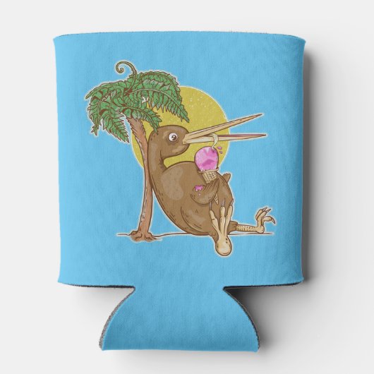 Kiwi isst Eiskrem Dosenkühler (Rückseite)