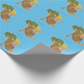 Kiwi isst Eiskrem Geschenkpapier (Ecke)