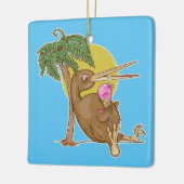 Kiwi isst Eiskrem Keramikornament (Links)