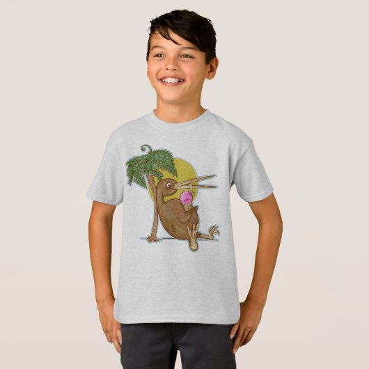 Kiwi isst Eiskrem T-Shirt (Vorne ganz)