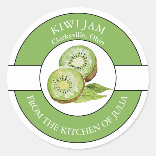 Kiwi Jam Label Runder Aufkleber (Vorderseite)