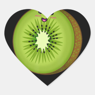 Kiwi Kostüm Lebensmittel Frucht halloween leicht Herz-Aufkleber