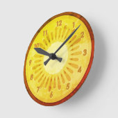 Kiwi Lemon Fruit Slice Runde Wanduhr (Winkel)