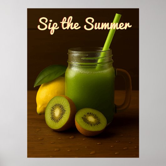 Kiwi & Lemon Juice - Summer Fresh Fruchtposter Poster (Vorne)