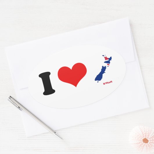 KIWI MAP OVALER AUFKLEBER (Umschlag)