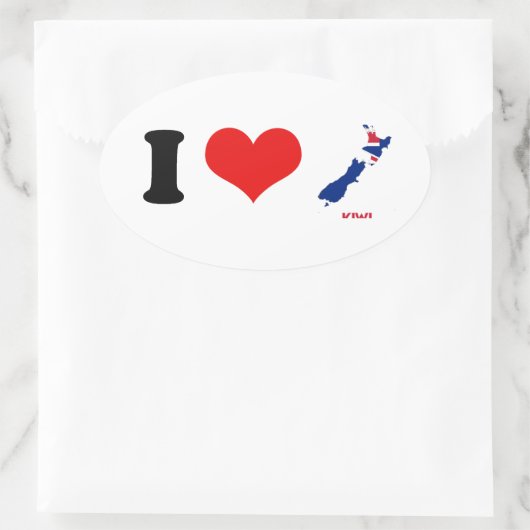 KIWI MAP OVALER AUFKLEBER (Tasche)